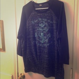 Anchor Soul Graphic Raglan Baseball XL ⚓️⚾️